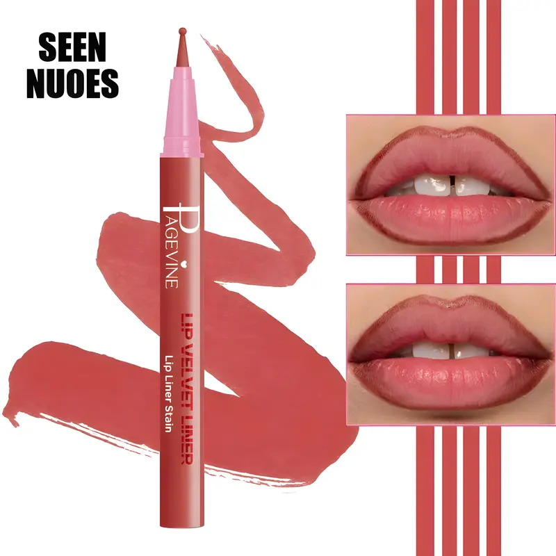 24H Long Wear Waterproof Cosmetic Lip Shaping Lipliner, Lightweight Define & Shape for Natural Nude Lip Look, Student Budget Makeup Essential, Long Wear Waterproof Lipliner