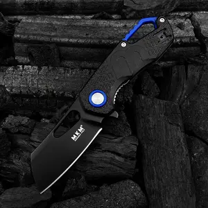 Mini Folding Pocket Knife Sheepsfoot blade Liner Lock Knife, Black FRN Handles, Outdoor Hiking self defense tactical knife Camping Fishing Tools Knife EDC knife