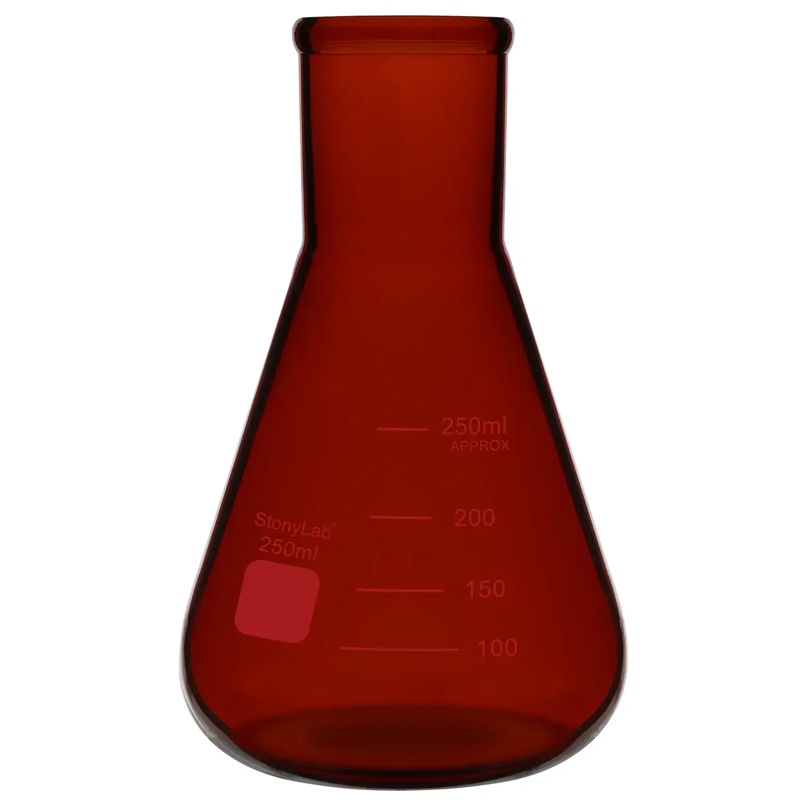 Amber Narrow Mouth Erlenmeyer Flask, 100-250ml