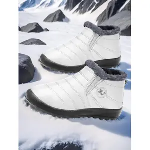 Unisex Warm Plush Snow Boots, Non-Slip Waterproof Winter Hiking Shoes, Ideal Outdoor Activity Footwear for Cold Weather(Sheets)