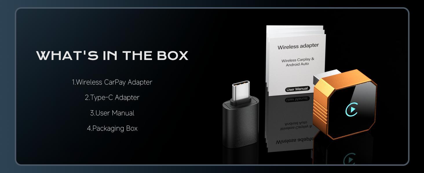 2026 Wireless CarPlay Adapter for iPhone ＆ Android Auto Mini Wired to Wireless Apple Car Play Adapter Plug & Play Compatible for iPhone iOS 10+ Android 11+ with After 2016 Cars