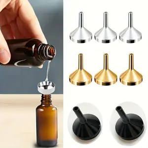 5pcs, a metal funnel specially designed for perfume and essential oil, can easily fill all kinds of liquid products, and is easy to use and carry.