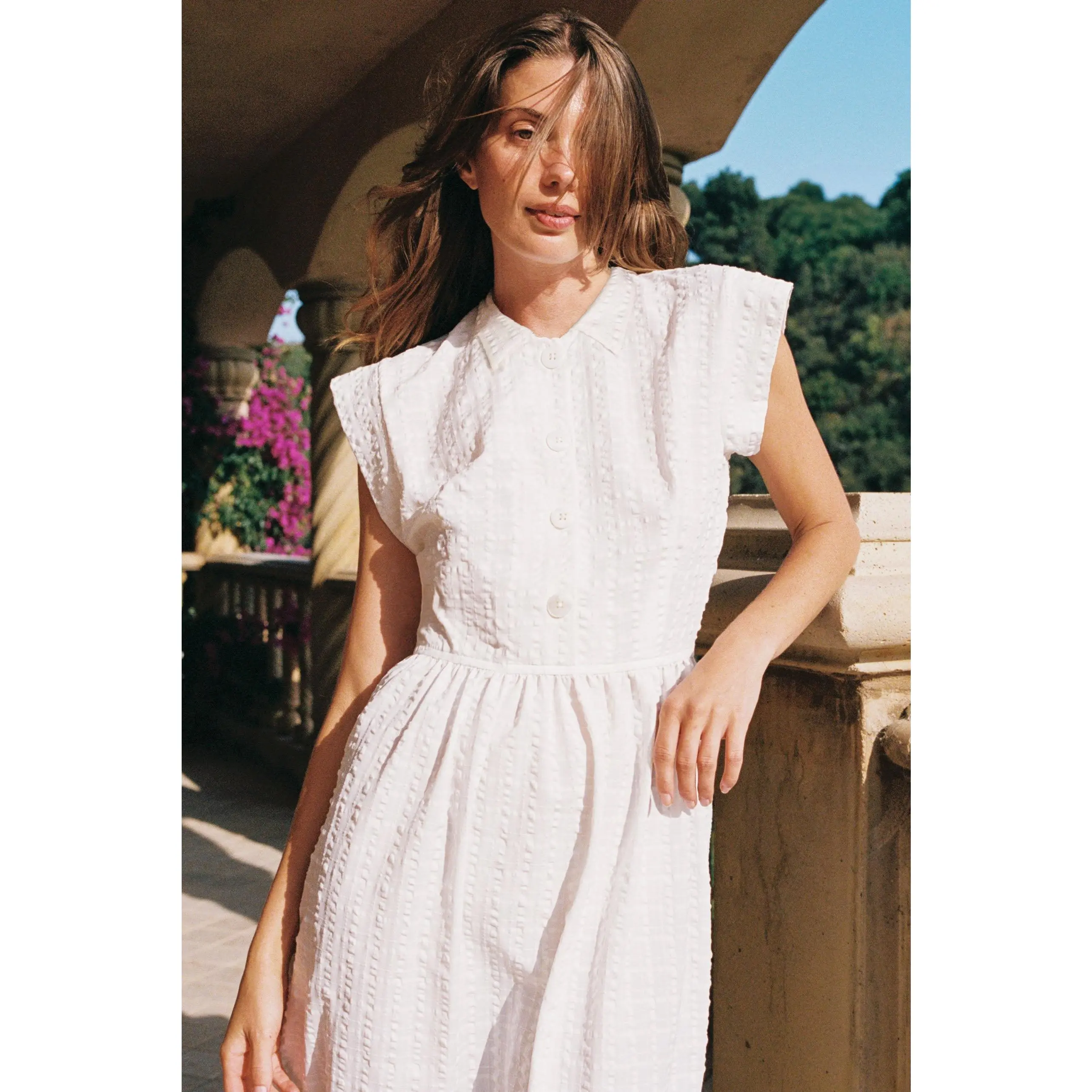 The Piper Dress | Ivory Seersucker