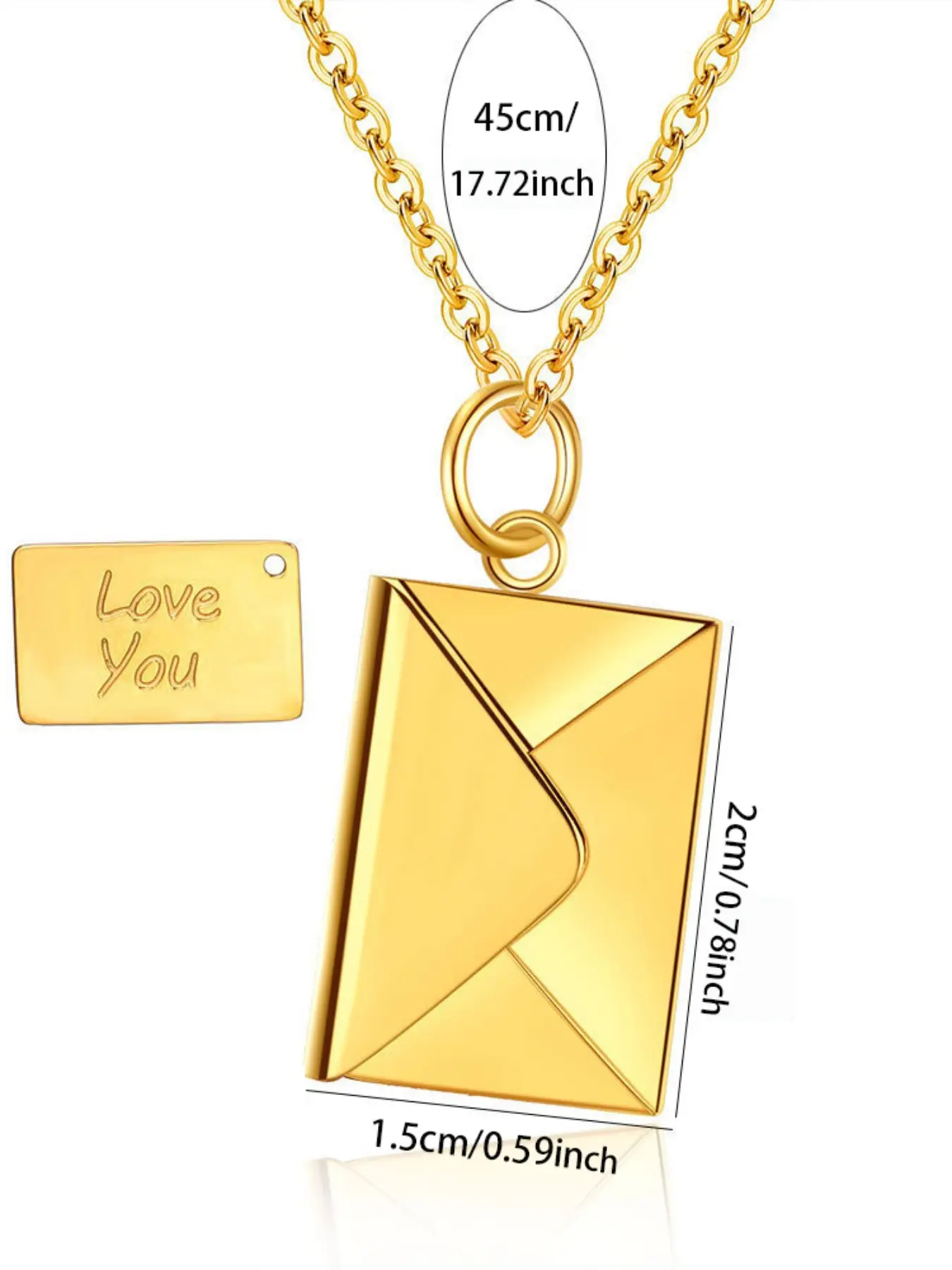 Envelope Love Letter Alloy Necklace with Openable Photo and Engraving, Custom Photo Necklace, Engraved Necklace, Perfect Gift for Couples and Friends, Anniversary Keepsake Jewelry, Exquisite Jewelry Gift