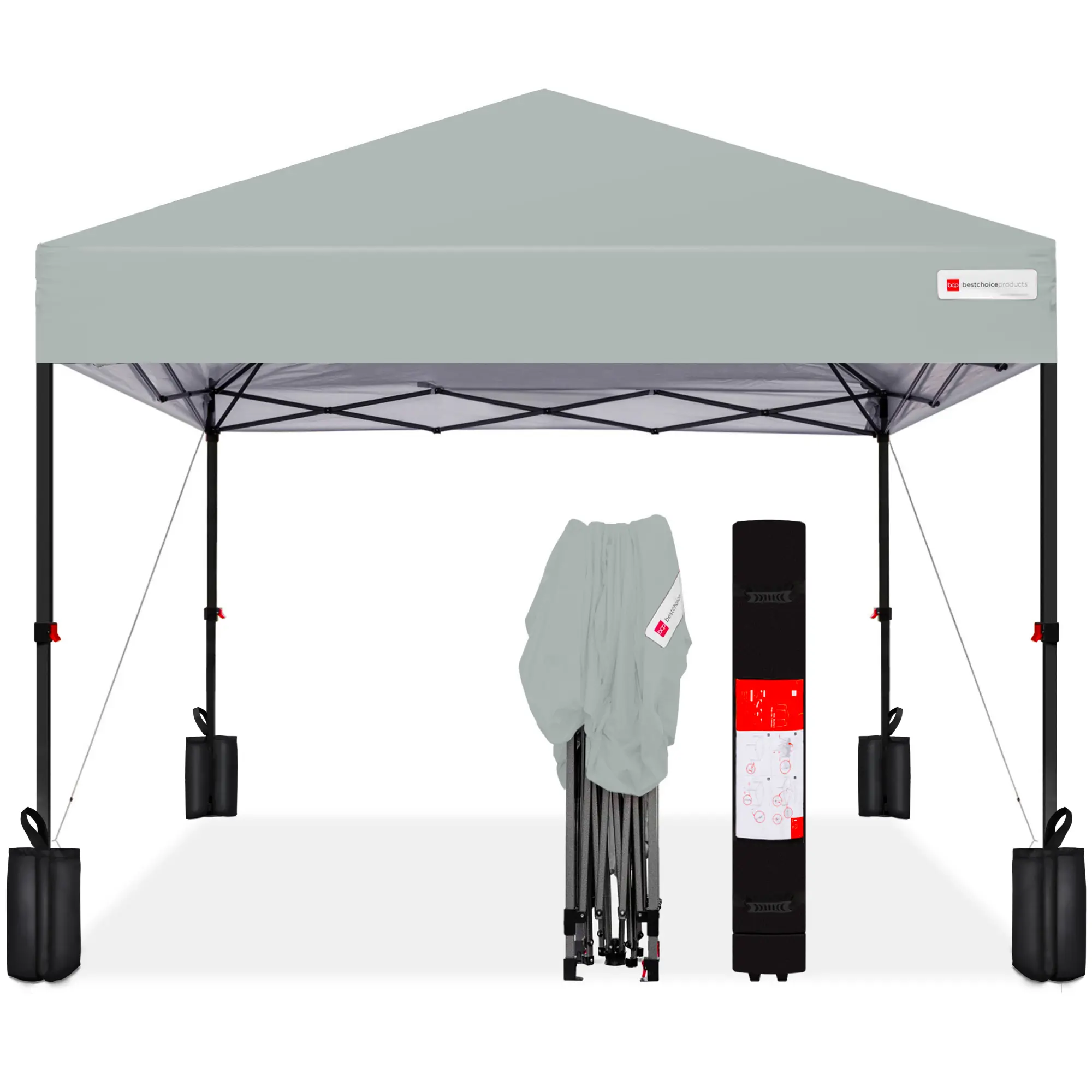 Best Choice Products 8x8ft Easy Setup Pop Up Canopy w/ 1-Button Setup, Wheeled Case, 4 Weight Bags Best Choice Products 8x8ft Easy Setup Pop Up Canopy w/ 1-Button Setup, Wheeled Case, 4 Weight Bags