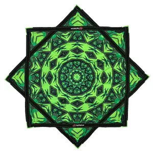 *OLD MATERIAL DISCOUNT* 034 - Green Robotic Fractal (UV-Reactive) 26"