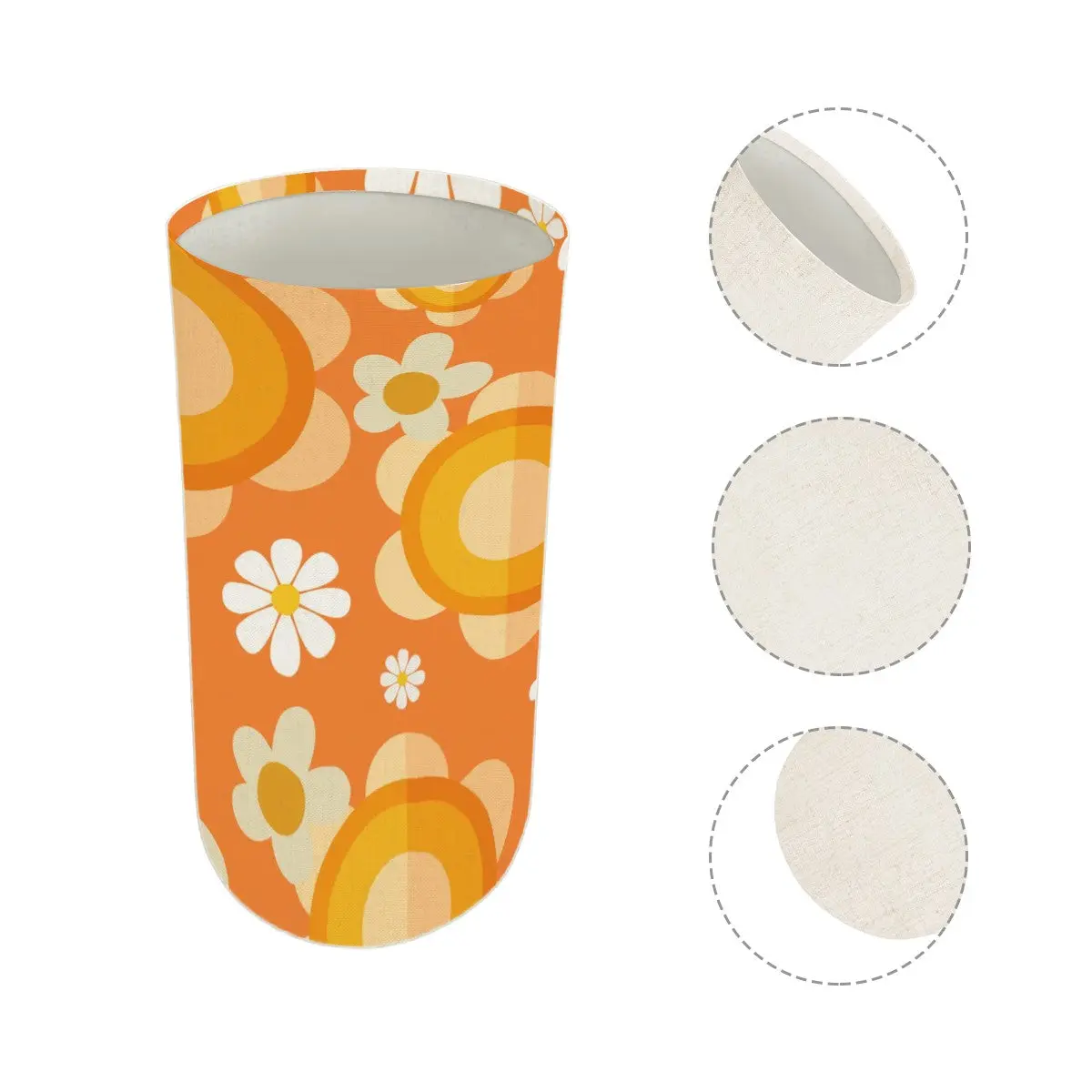 Retro Orange Flower Power Groovy Mod Lamp Shade ONLY - For Slim Floor Lamps Only