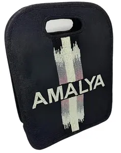 Beaded Keyhole Bag - Pink and Blue Ombre Stripe