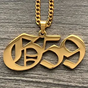 $uicideboy$ G59 Necklace 1.5" Gold Plated Mirror Polished Stainless Steel Grey59 Pendant with Choice of Chain Hypoallergenic & Rust Resistant Suicideboys Free Gift Included