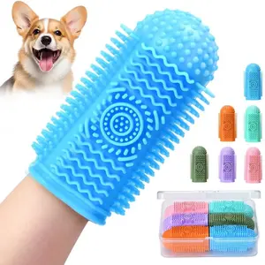 6Pcs Silicone Dog Toothbrush 360° Brushing Kit Finger Toothbrush for Dogs Cats Teeth Cleaning Dental Care
