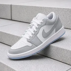 Nike Air Jordan 1 Low Wolf Grey Aluminum DC0774-105 Women's Shoe New