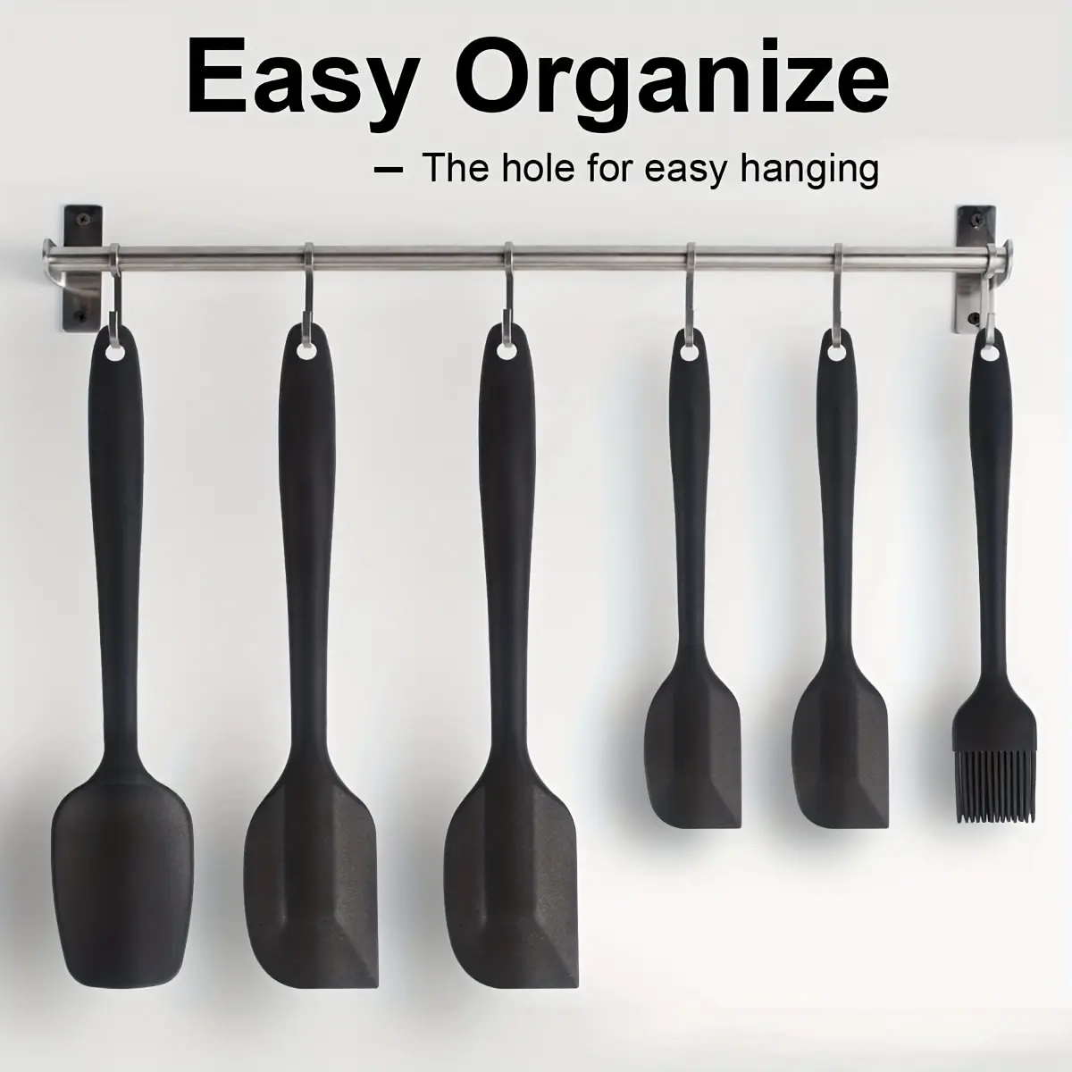 6pcs Set of Seamless Silicone Spatulas - Heat-Resistant Food-Grade Flexible Rubber Kitchen Cooking, Baking, Yogurt Mixing & Butter Applicating Kitchenware Bakeware Tools Baking Accessories - Non-Stick Easy Clean, Dishwasher-Safe High-End Utensils