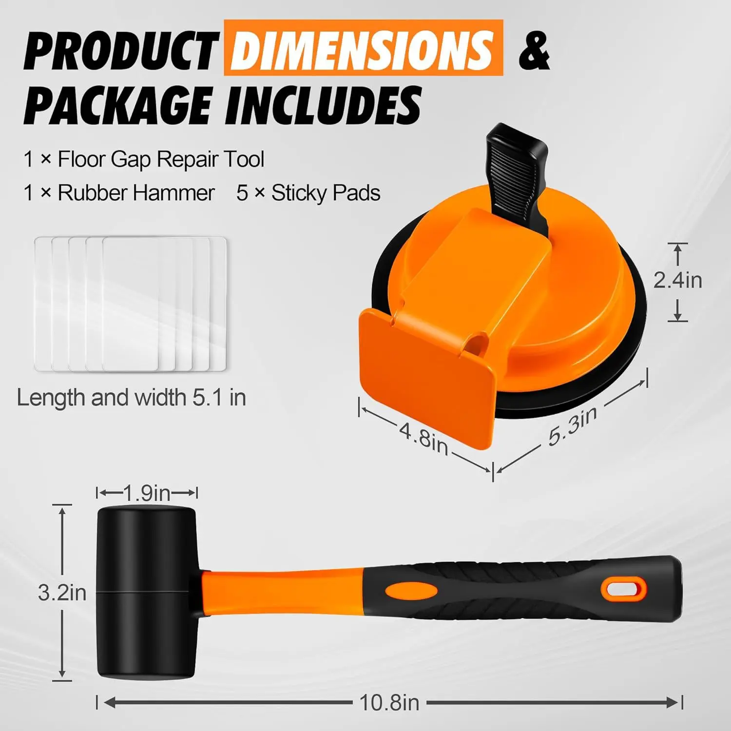 Suction cup + hammer (two-piece set)