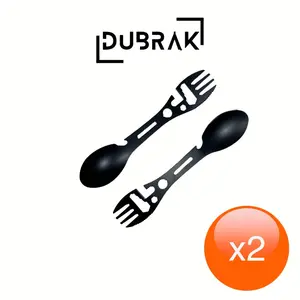 Dubrak 10-in-1 Multifunction Spork Set for Camping, Hiking, and Bushcraft