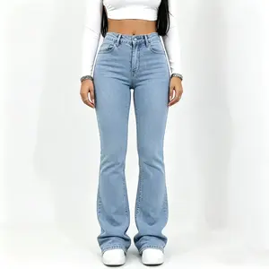 Women's Tummy Control Slim Fit Elastic Flare Jeans, Fashionable Elegant Comfort Design Pants