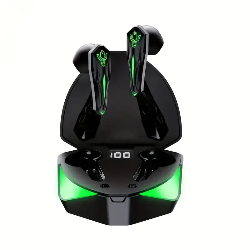 Wireless earbuds, in-ear gaming headphones, wireless Bluetooth headphones, noise cancelling headphone,Extended battery life, crystal-clear sound quality, comfortable to wear, comes with an LED digital display charging case, ideal for gaming and office use