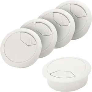 5 count 2 Inch Desk Grommet, Wire  Cord Hole Cover Grommet  Cord Organizer for , Office, White