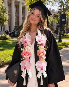 Custom Floral Graduation Stole, Floral Graduation Lei, Personalized Flower Sash, Unique Graduation Gift for Her, Custom Flower Sash 2026