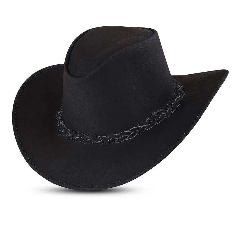 Anaaz Genuine Calf Suede Leather Western Cowboy Hat Cowboy Hat Men and Women Hat