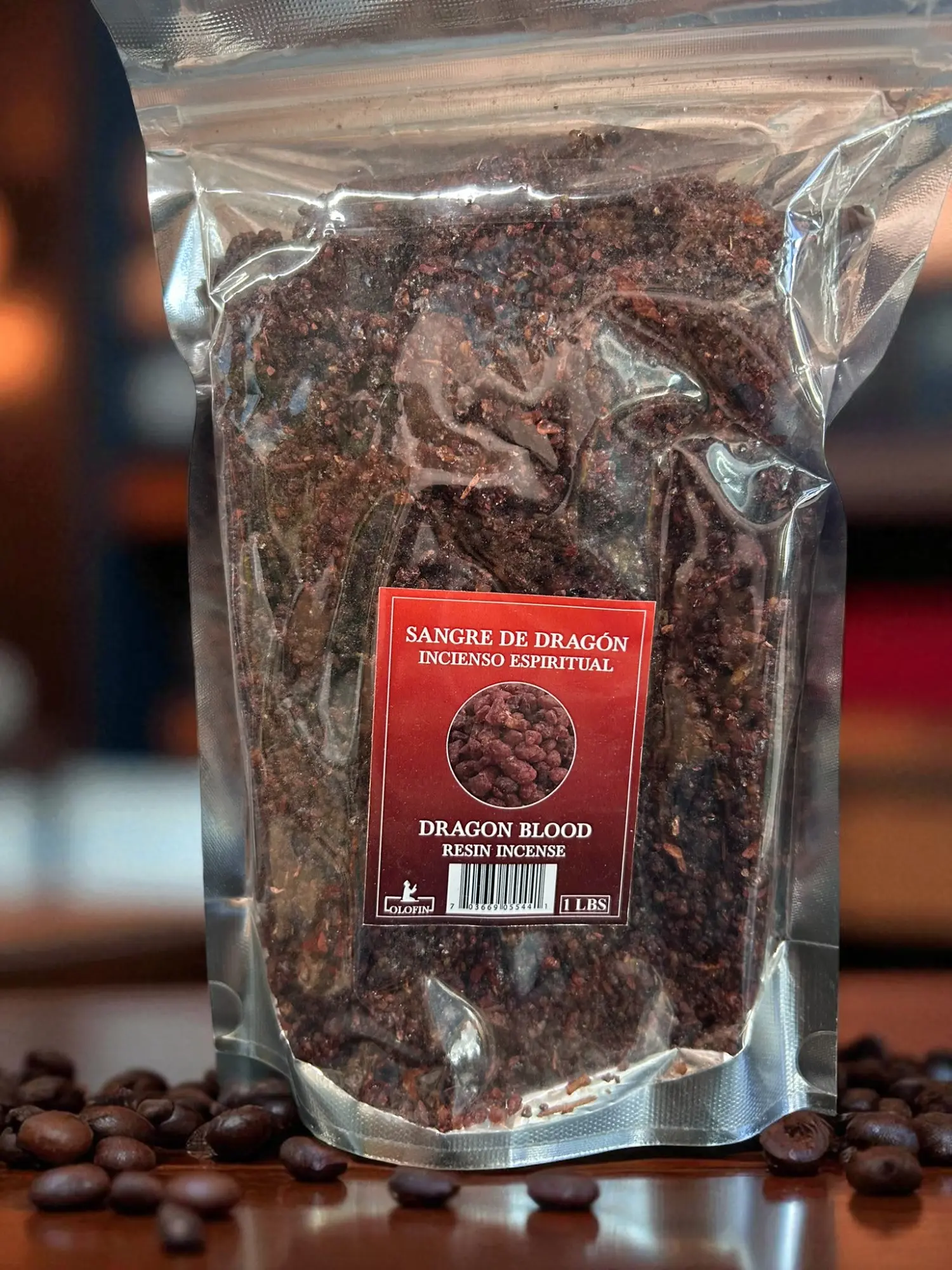 Olofin Brand Incense Resina Dragon Blood - 1 Pound Clear Packaging Resin for Your Needs - Sangre de Dragón Spiritual Incense Perfume Scented Black Aromatizer Aromatic Fruity Fragrance