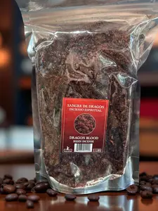 Olofin Brand Incense Resina Dragon Blood - 1 Pound Clear Packaging Resin for Your Needs - Sangre de Dragón Spiritual Incense Perfume Scented Black Aromatizer Aromatic Fruity Fragrance