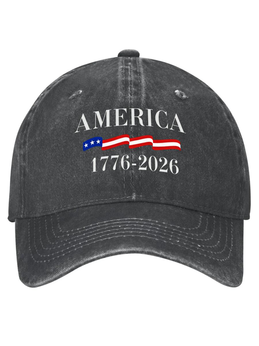 USA 250 Years of Independence 1776-2026 Vintage Cotton Baseball Cap Patriotic American Flag Dad Hat for Patriotic Events and Gifts
