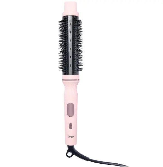 L’Ange Hair GlamWave Infrared Ionic Thermal Brush | 38mm Anti-Frizz Heated Round Brush for Volume, Defined Curls & Shine | Fast Heat-Up, Auto Shut-Off | Blush