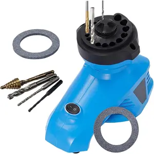 Bit Sharpener for All Twist Bits (1/8"–15/32") – 95W Sharpener with 130° Angle, 19-Position Jig, Grinding Wheel – Compact Bit Grinding Tool for Home & Workshop