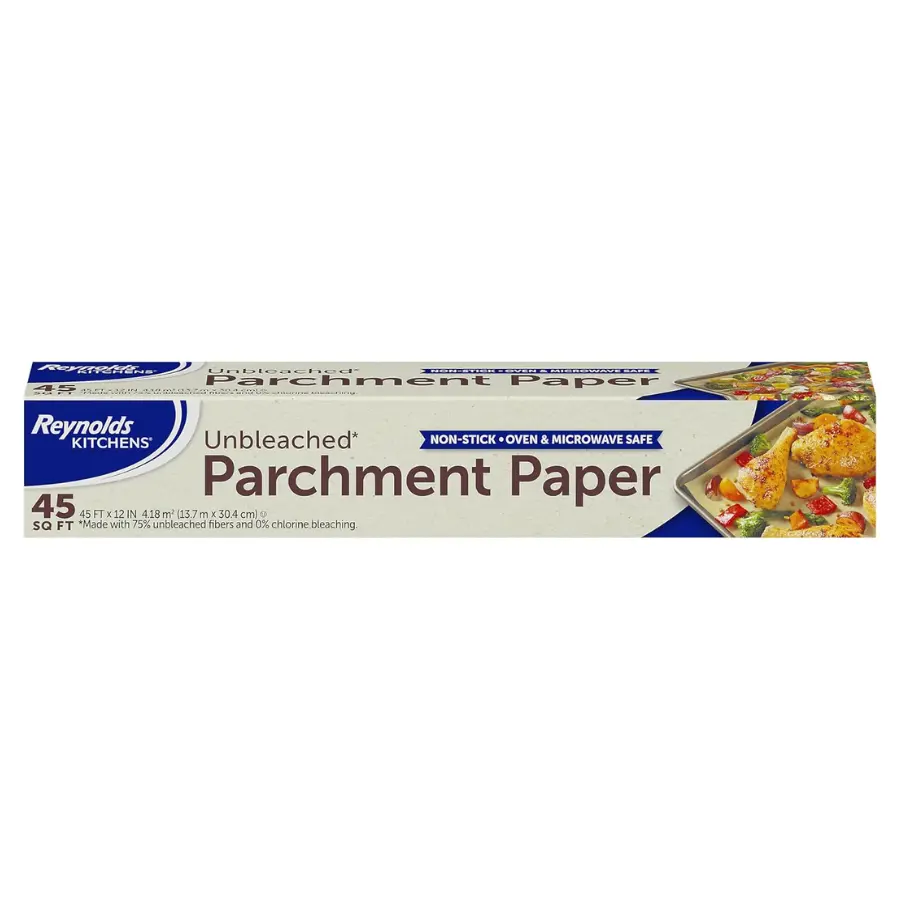 Unbleached Parchment Paper Roll 45 Sq Ft, Nonstick Baking Paper for Oven, Cookies, Roasting & Food Prep