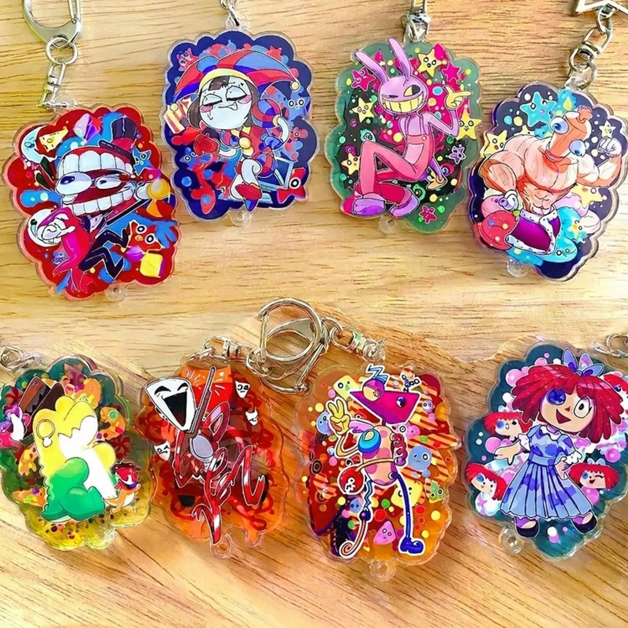 TADC keychains + STICKERS Amazing Digital Circus Fan-made acrylic charms Pomni Ragatha Jax Caine Kinger Zooble Gangle Gummigoo anime chibi
