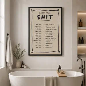 Know Your Shit Print – Funny Bathroom Wall Art, Funky Home Decor, Maximalist Poster