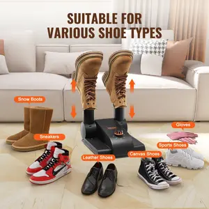 VEVOR 180 °   Foldable 2-Tube Shoe Dryer Boot Dryer with Heat Blower Black & Orange,Ultra Silent, Quick Drying for Work Boots, Ski Boots, Sneakers, Gloves, Hats, Helmets