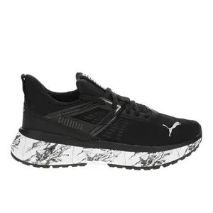 PUMA Womens Outpace Marble Lace Up Sneakers Shoes Casual - Black