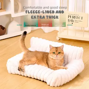 Hot-Selling Cat Sofa All-Season Cat Bed Removable Washable Dog Bed Pet Winter Warm Bed Mat Sofa Cat Bed