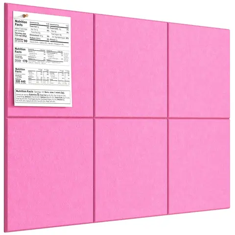 MaxGear 6 Pack Felt Wall Tiles Cork Board Alternative Bulletin Board Pin Tack Board With Pushpins Self Adhesive Wall Panels For Office Home Wall Decor Memo Display