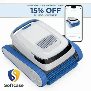 QD40 Cordless Robotic Swimming Pool Cleaner, APP Remote Control Automatic Intelligent Suction Outdoor Cleaning Tool, 4L Filter System, Rechargeable 2-Hour Run-Time, Easy-Cleaning Pool Accessories