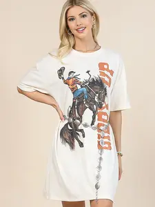 Giddy Up Cowboy Graphic T-Shirt Dress