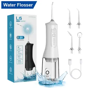 Cordless Water Flosser for Teeth  Rechargeable Dental Oral Irrigator with 4 Modes & 5 Nozzles, 300ML Large Removable Tank, IPX7 Waterproof & 1500mAh Battery  Portable Teeth Cleaner for Home Travel  Braces & Sensitive Gums Care
