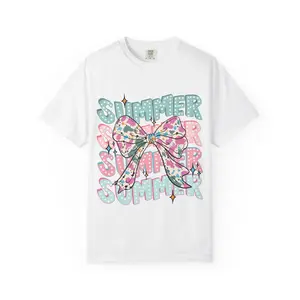 Summer Bow T-Shirt — Pastel Floral Graphic Tee