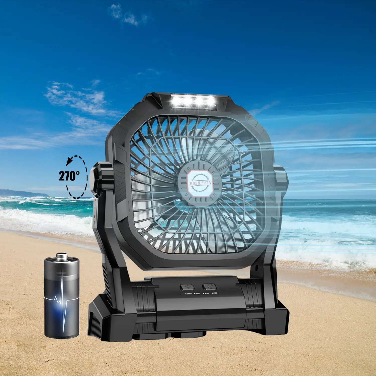 20000mAh Portable Camping Fan with LED Lantern,5 Wind Speeds,with Hanging Hook, USB Battery Poweredfor Bedroom,Camping,Travel,Hiking,Beach,Office