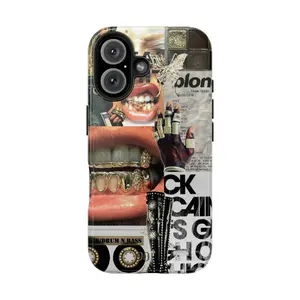 Retro-inspired patchwork phone case, trendy retro patchwork phone case, compatible with iPhone 17/16/15/14/13/12/11 and Samsung Galaxy S21-S25, waterproof and durable phone case.