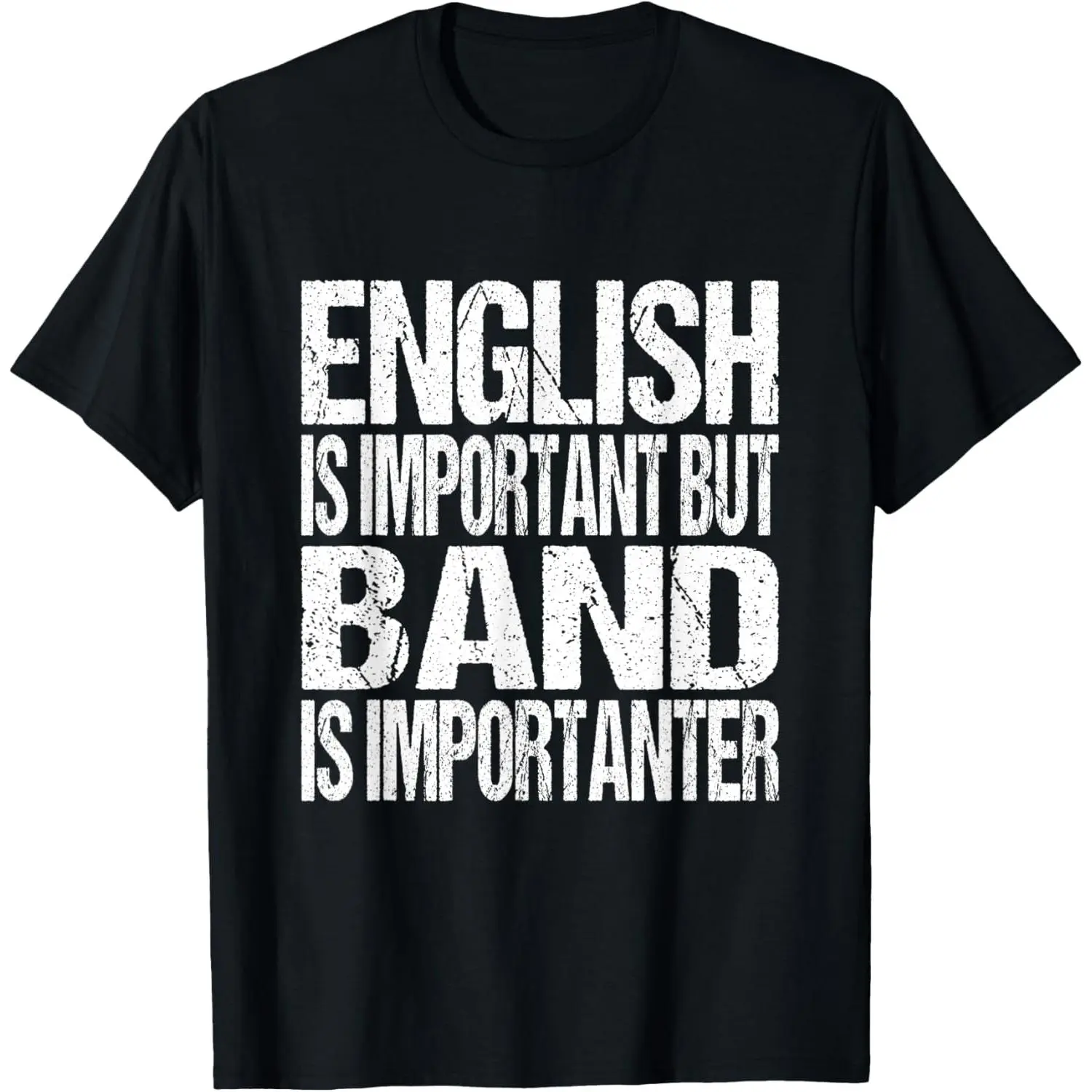 Men's Short-Sleeve Casual Graphic T-Shirt - 100% Cotton Breathable Streetwear, School Marching Band Slogan Joke Text, Natural Soft Regular Fit Round Neck Summer Wear Tops, Machine Washable Menswear