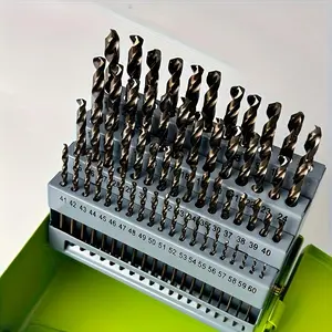 60-Piece Cobalt Drill Bit Set, High-Speed Steel, Twist Shank Design, Durable & Versatile, for Metal, Cast Iron, Wood, Plastic, Storage Case Included