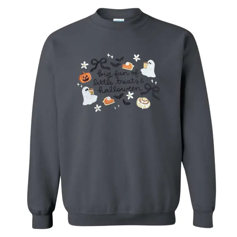 Cute Halloween icons and treats spooky season embroidered sweatshirt / embroidered sweatshirt spooky season