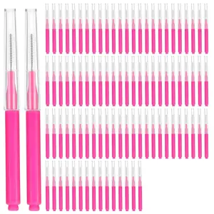 100 Pcs Disposable Eyelash Brushes Micro Eyebrow Brush with Cap Lash Spoolies Mascara Wands Brow Lamination Tools for Eyebrow and Eyelash Extensions Supplies
