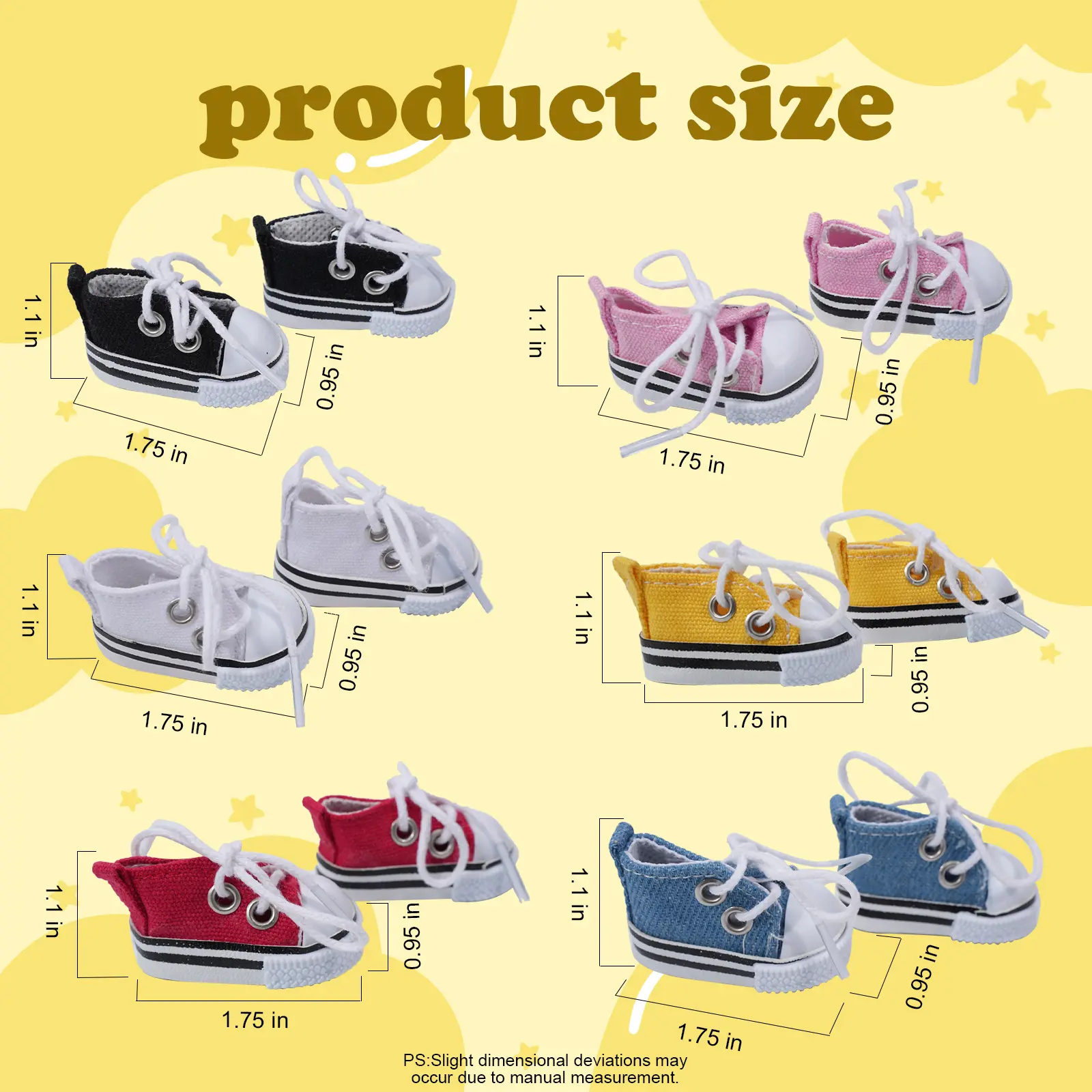 【Only clothes】Labubu doll interchangeable doll shoes blind box doll simple high-top canvas shoes 17cm