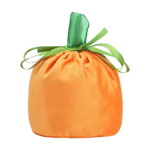 Halloween gift bag pumpkin bag party candy bag decorative candy bag velvet bag 13x15cm, cloth Goodie Bag Stuffer Decoration