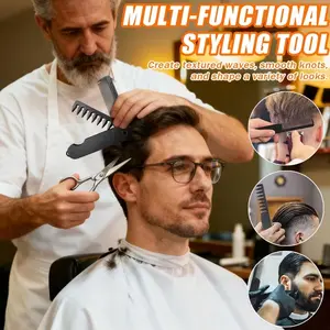 Men's styling comb 2-in-1 men's rotating folding comb, pomade comb, back hair comb, wide-tooth comb, barber fade combs, portable travel folding comb