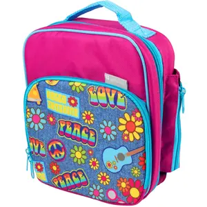 Bentology Insulated Lunch Box w Snack Pocket & Water Bottle Holder- Girls or Kids School Lunchbox Tote Keeps Food Hotter or Colder Longer - Fits Most Bento Boxes Ice Packs Nesting Containers- Floral
