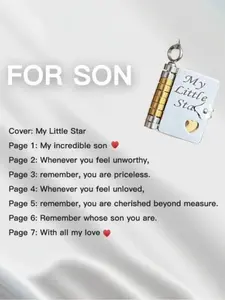Summer New Titanium Steel Book Necklace, Girl's Heart Engraved Letter Necklace, Trendy Fall Cross-Border Bestseller, Son's Letter Necklace